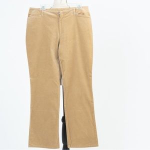 Corduroy pants 70s vibe tan high waist tan camel Liz Claiborne 12